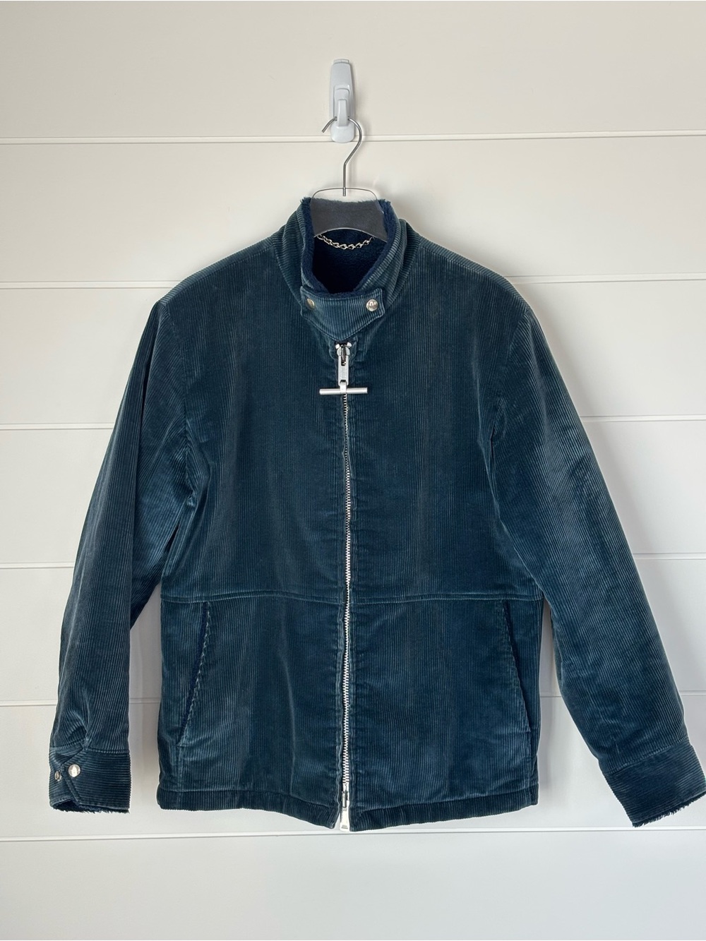 Vintage 1970's Mighty Mac Blue Corduroy Jacket with T bar Zipper Size 40